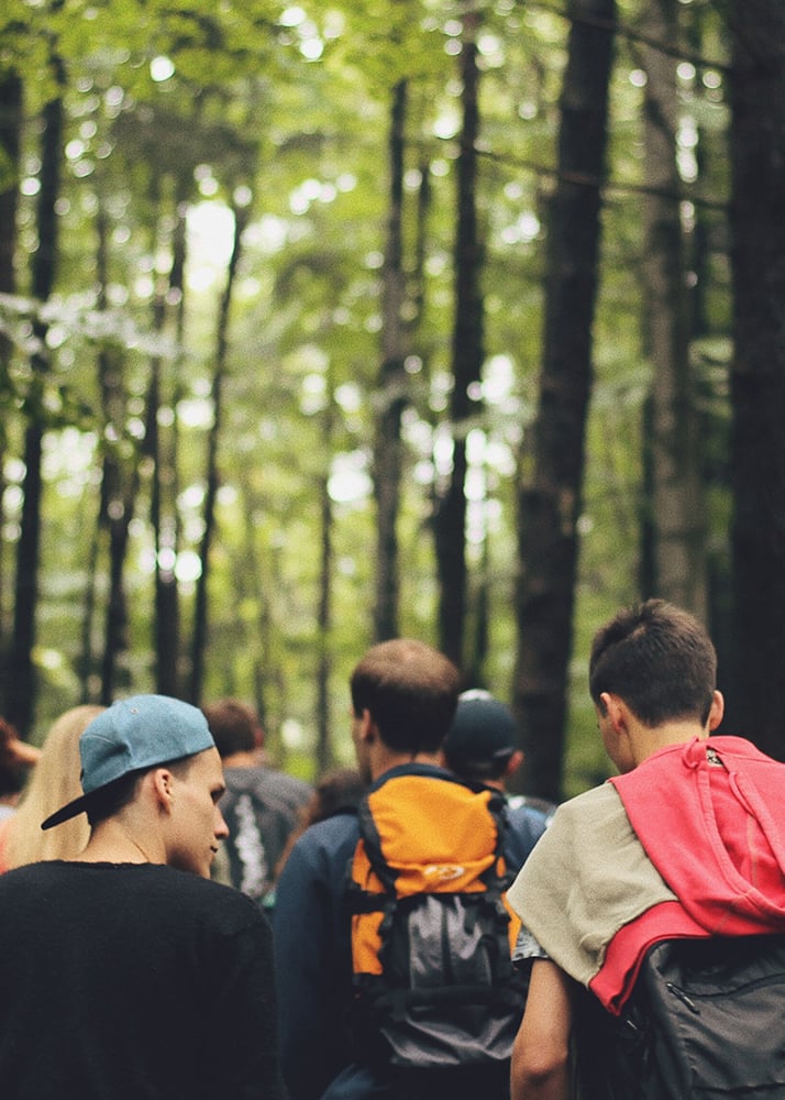 Christian Youths on Hike at Wilderness North
